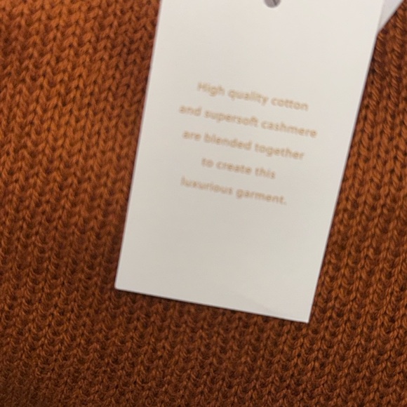 J.Crew Rust Orange Shawl, cotton & cashmere NWT - Picture 5 of 5